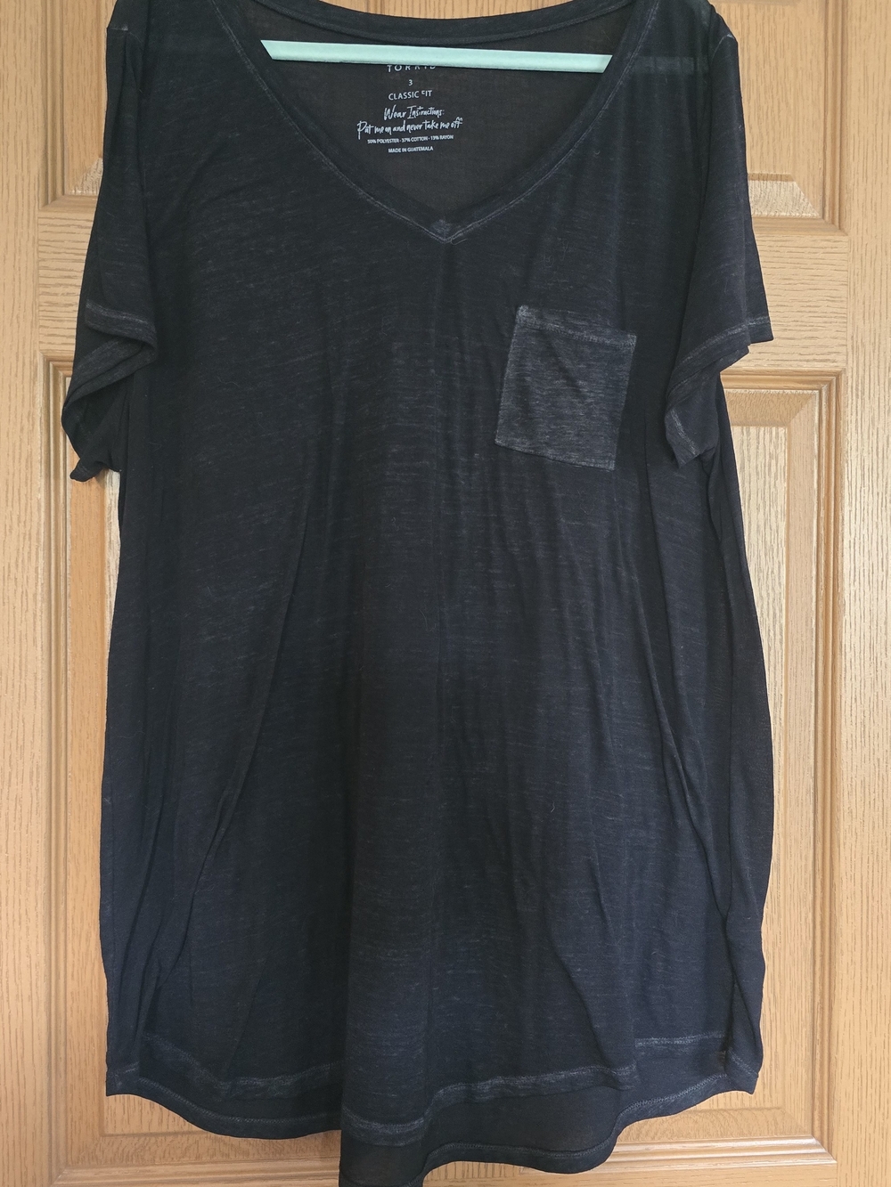 torrid Black Classic Fit V-Neck Pocket Tee